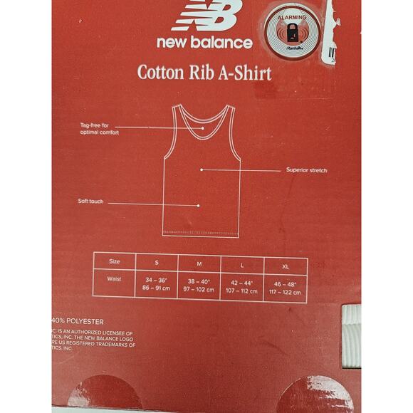 New Balance 4 pack Tanks Men's Size Medium White Ribbed Under Shirts Vests - Picture 3 of 4